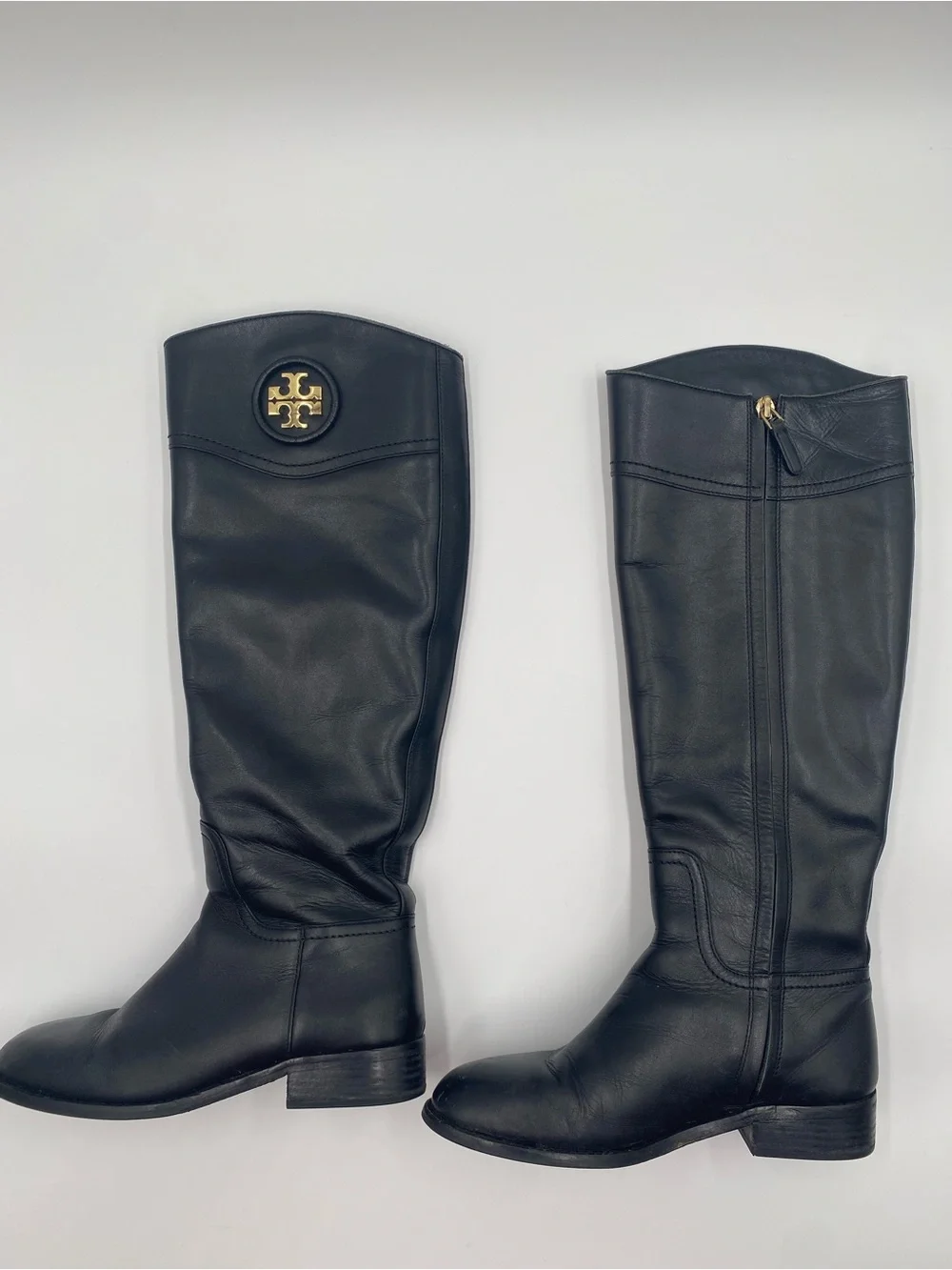 Tory Burch Ashlyn Black Leather Riding Boots Size 5.5 EUC